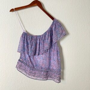 Saylor Janice Ruffled Silk Blend Top